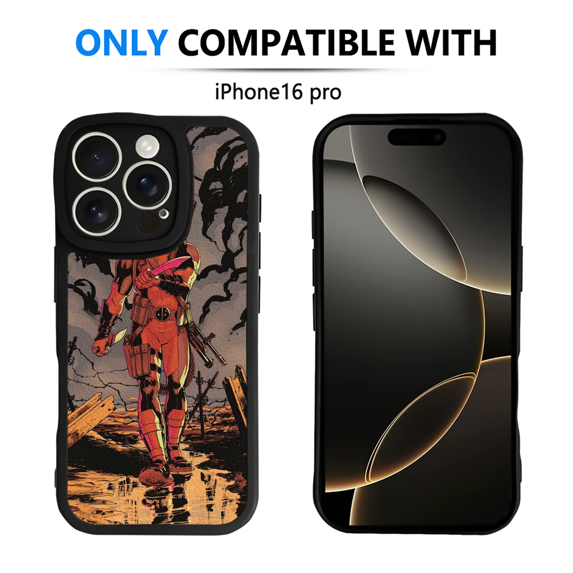 （画像用） Deadpool デッドプール 【iPhone 16シリーズ対応】シリコンスマホケース（レザー調） 材質：シリコン